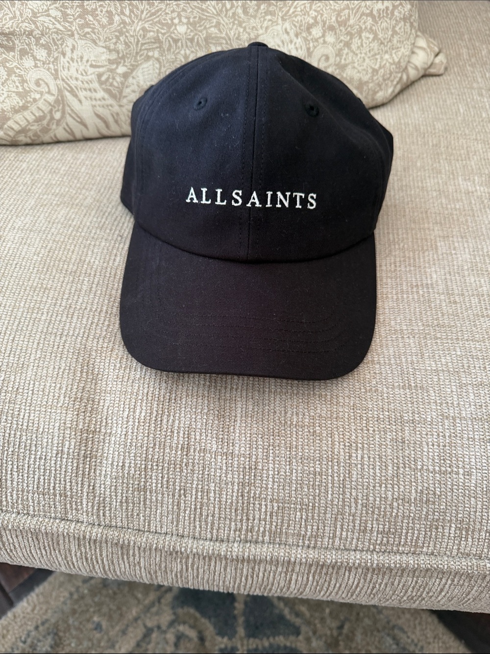 NWOT All Saints Black Embroidered Logo Cap
